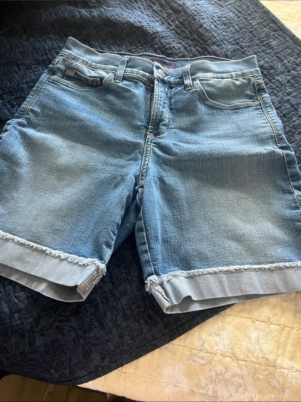 NYDJ Women's Light Blue Rolled Hem Denim Shorts